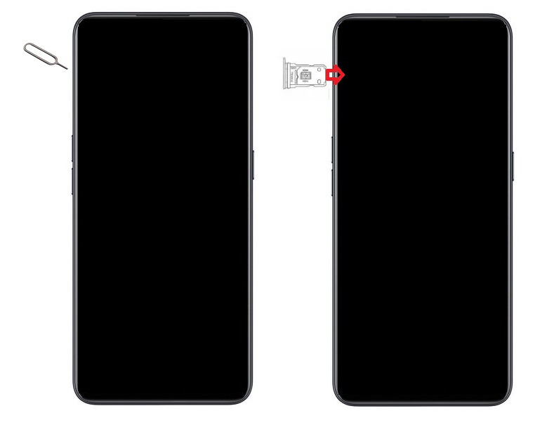 Insérer la carte SIM dans le OPPO A53